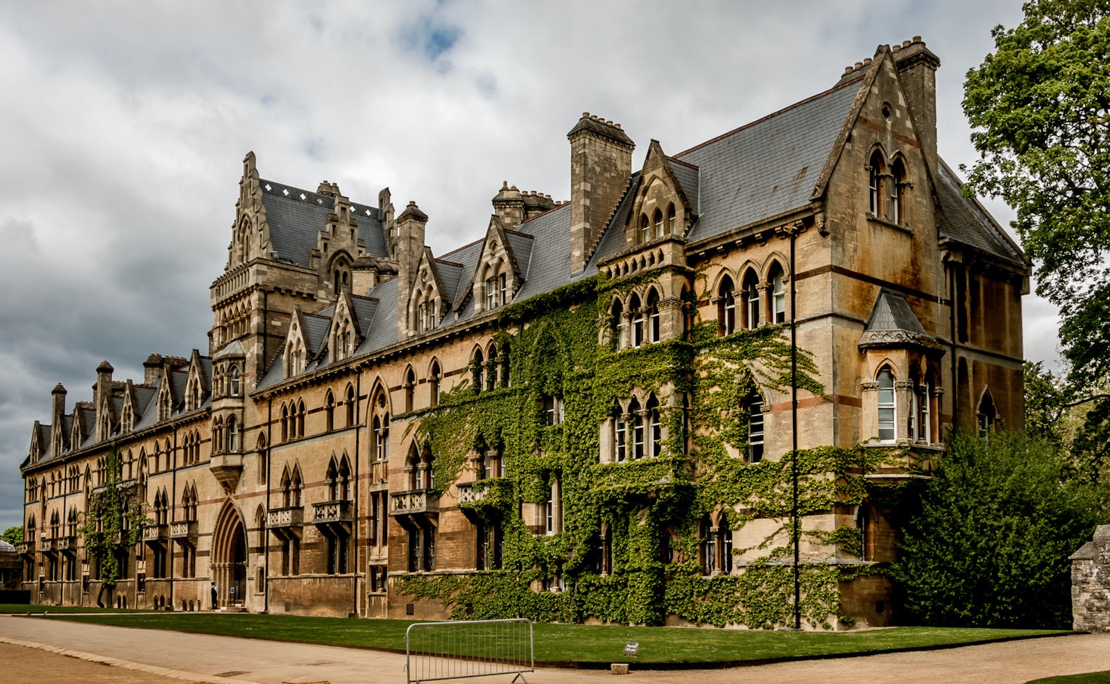 Historic British school campus building and grounds